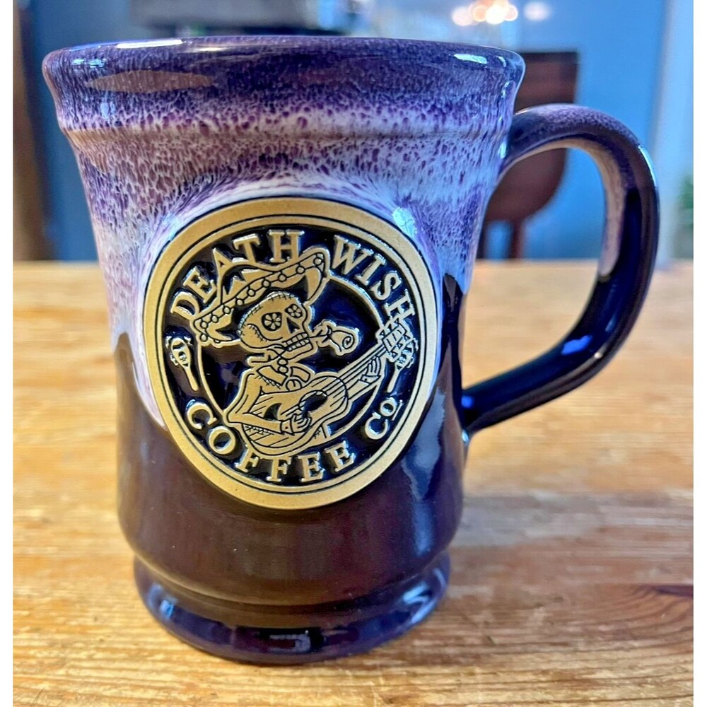 Death Wish Coffee Mug Day of the Dead Deneen Pottery Limited Edition